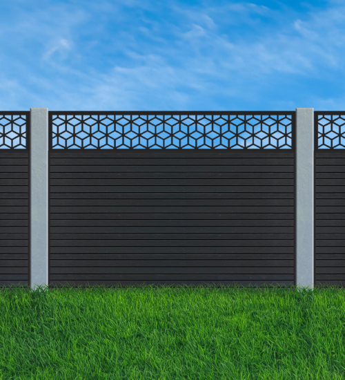 Modern Slat Black Composite Fencing Kit - 1.83m x 150mm x 20mm - Preview