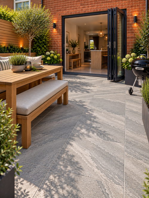 SPECIAL OFFER - 22m2 - 40 Slabs - Galaxy Grey Outdoor Porcelain Paving - 20mm - 600x900mm - PALLET - Preview