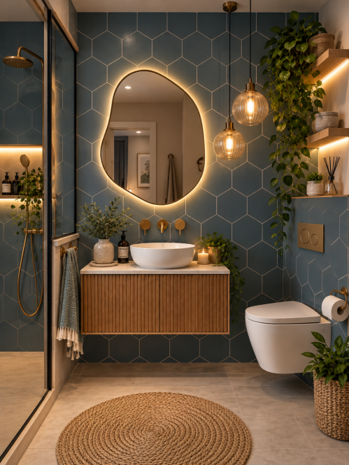 palm springs hex aqua kitchen wall tile - Preview