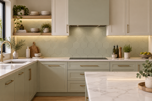 Palm Hex Sage Wall Tile 21 x 18.2 cm 