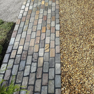 Raj Green Sandstone Cobbles - Tumbled - 200x100mm - 9m2 - PALLET - Preview