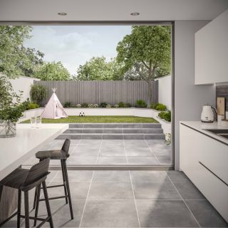 Quartz Grey indoor outdoor porcelain paving