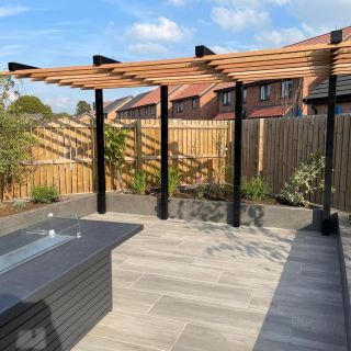 Stunning nordic grey porcelain paving