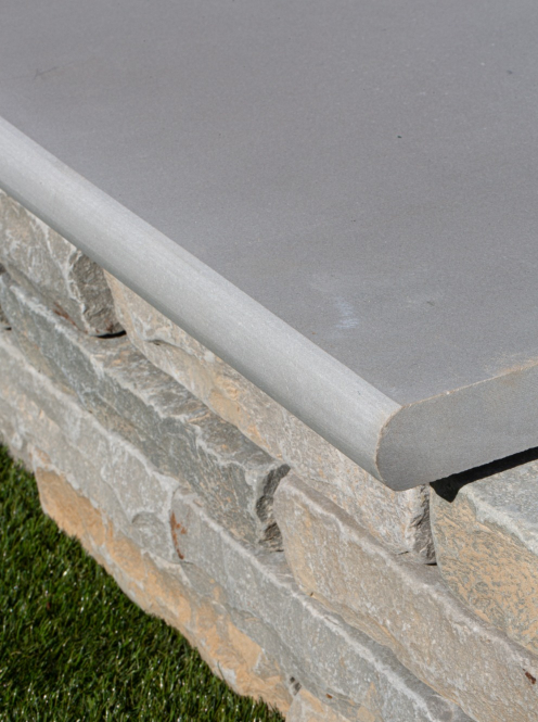 Kandla grey Sawn Smooth Bullnose