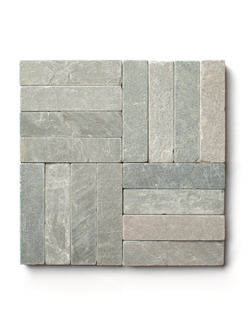 Kandla Grey Herringbone Sandstone Cobbles - Preview