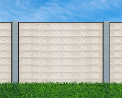 Modern Slat Antique Grey Composite Fencing Kit - Preview