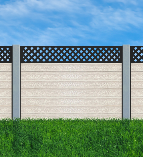 Traditional Wood Effect Antique Grey Composite Fencing Kit