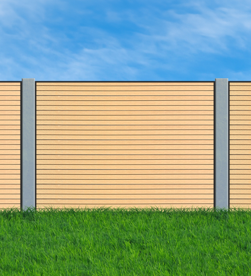 Modern Slat Light Teak Composite Fencing Kit - Preview