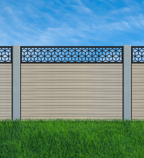 Modern Slat Antique Grey Composite Fencing Kit - Preview