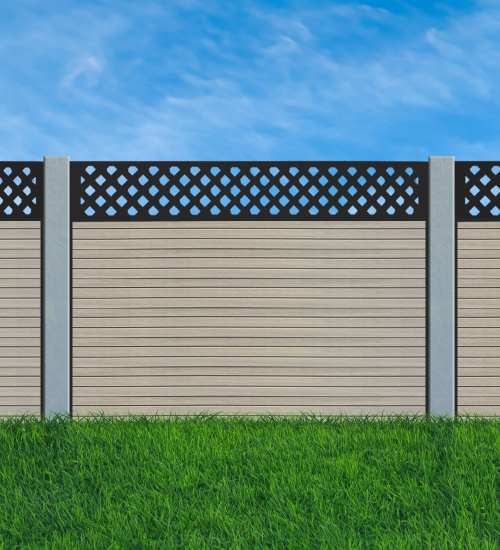 Modern Slat Antique Grey Composite Fencing Kit - 1.83m x 150mm x 20mm