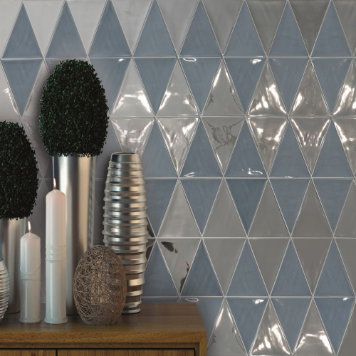 Alpha Silver triangle tiles