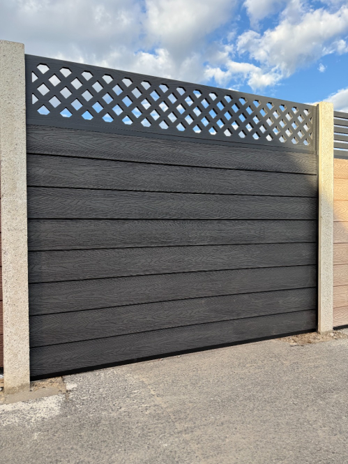 Traditional Wood Effect Charcoal Composite Fencing Kit - Preview