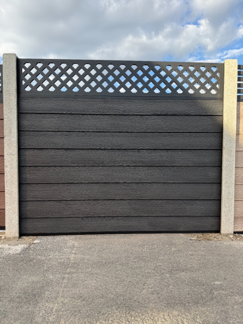 Traditional Wood Effect Charcoal Composite Fencing Kit