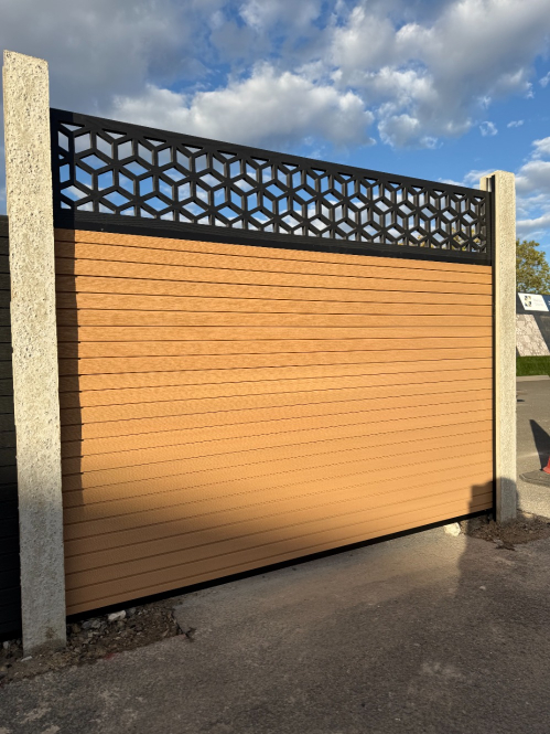Modern Slat Light Teak Composite Fencing Kit - Preview
