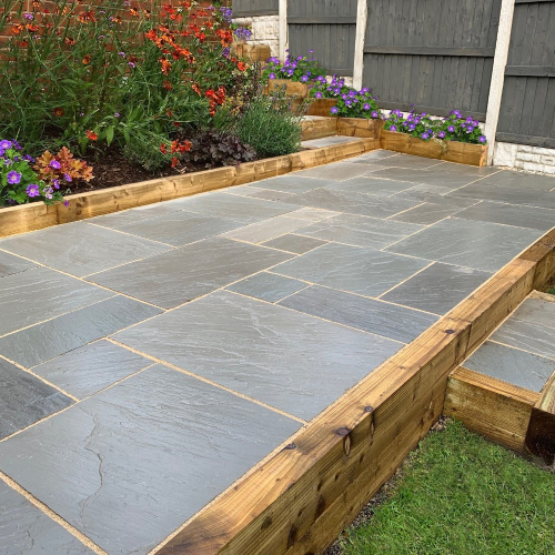 Kandla Grey Mixed Patio Pack Raised Patio Area
