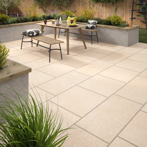 Country Cream outdoor porcelain paving