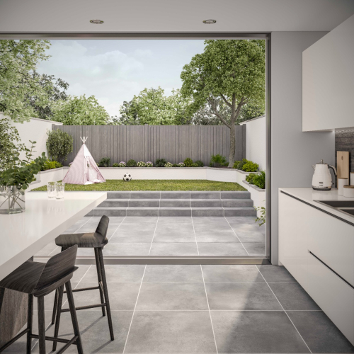 Quartz Grey indoor outdoor porcelain paving