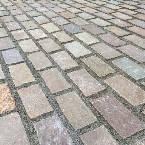 Raj Green 200 x100mm tumbled cobbles - Preview