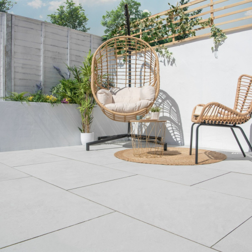 Santorini White Porcelain Paving Slabs - Preview