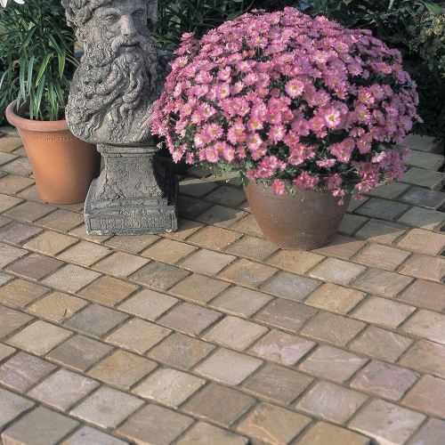 Raj Green Sandstone Cobbles - Tumbled - 100x100mm - 9m2 - PALLET