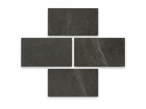 Anthracite grey porcelain cobbles 200x100mm