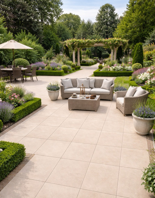 22m2 - 40 Slabs - Sinai Pastel Limestone Effect Outdoor Porcelain Paving - 20mm - 600x900mm - PALLET