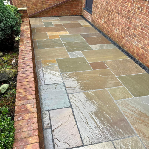 Stunning Melton Raj Green Indian Sandstone Paving in 4 size patio kit