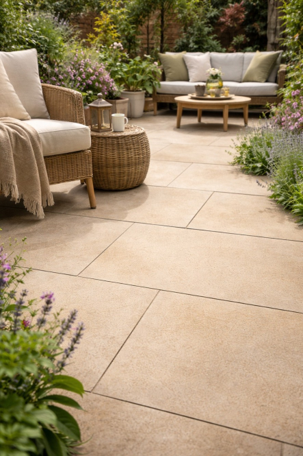 22m2 - 40 Slabs - Sinai Taupe Limestone Effect Outdoor Porcelain Paving - 20mm - 600x900mm - PALLET - Preview