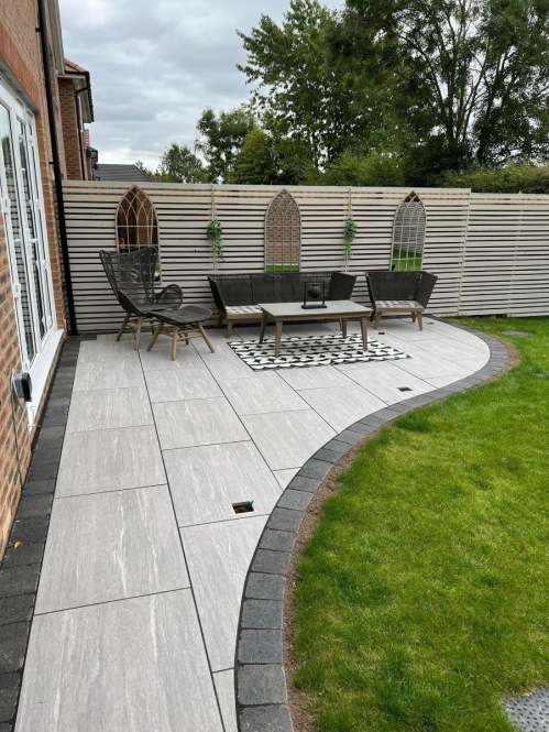 Vals Grigio Installed with Furniture around