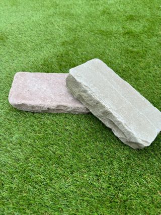 Raj Green 200x100 tumbled sandstone cobbles