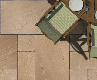 Stunning Raj Green Indian Sandstone Paving in 4 size patio kit - Preview