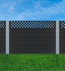 Modern Slat Black Composite Fencing Kit - 1.83m x 150mm x 20mm