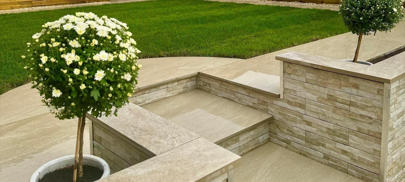 Country Cream Porcelain Paving Installed in Walkington 